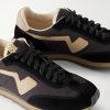 FKT Runner Leather and Suede-Trimmed Canvas Sneakers - CU