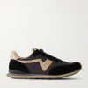 FKT Runner Leather and Suede-Trimmed Canvas Sneakers
