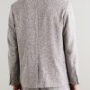 Jordin 1087 Double-Breasted Recycled-Herringbone Suit Jacket - BK