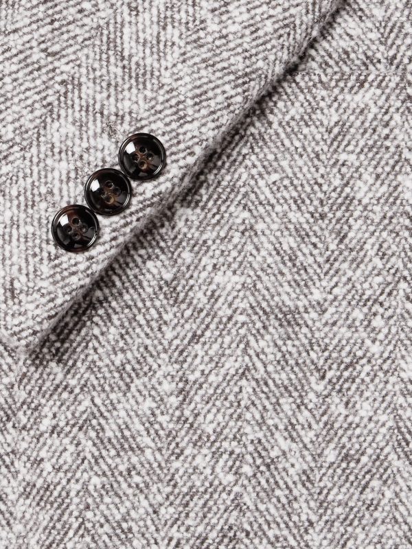 Jordin 1087 Double-Breasted Recycled-Herringbone Suit Jacket - E1