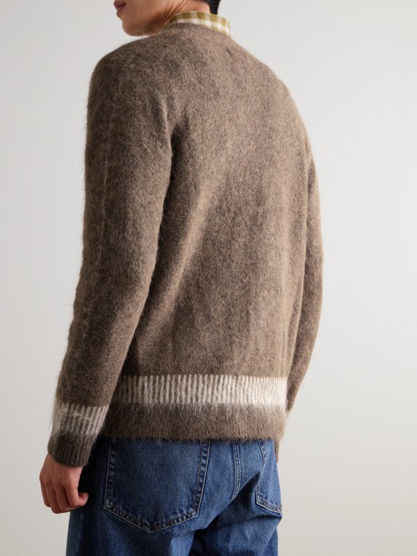 Russell 60012 Striped Alpaca-Blend Cardigan - BK Russell 60012 Striped Alpaca-Blend Cardigan - BK