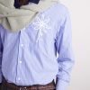 Quinsy Appliquéd Pinstriped Supima Cotton Shirt - CU Quinsy Appliquéd Pinstriped Supima Cotton Shirt - CU