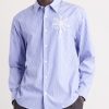 Quinsy Appliquéd Pinstriped Supima Cotton Shirt - FR Quinsy Appliquéd Pinstriped Supima Cotton Shirt - FR