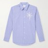 Quinsy Appliquéd Pinstriped Supima Cotton Shirt Quinsy Appliquéd Pinstriped Supima Cotton Shirt
