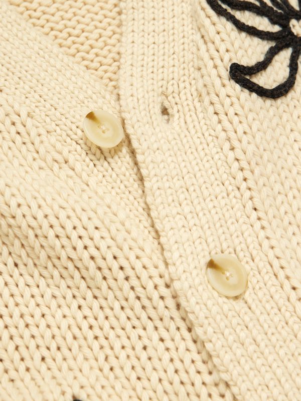 Mika Flower 6620 Embroidered Recycled Knitted Cardigan - E1