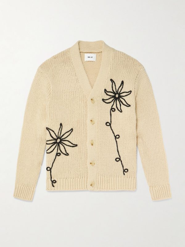 Mika Flower 6620 Embroidered Recycled Knitted Cardigan
