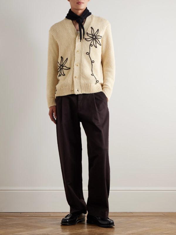 Mika Flower 6620 Embroidered Recycled Knitted Cardigan - OU