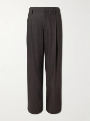Kay Straight-Leg Pleated Woven Trousers