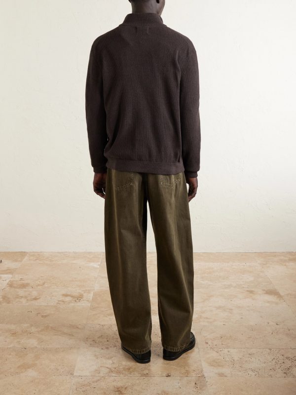 Danny 6429 Ribbed-Knit Half-Zip Sweater - BK