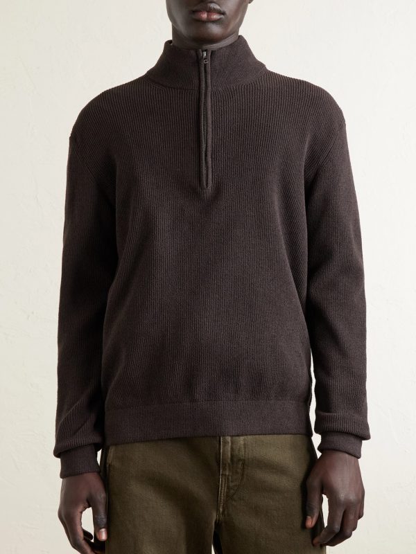 Danny 6429 Ribbed-Knit Half-Zip Sweater - FR