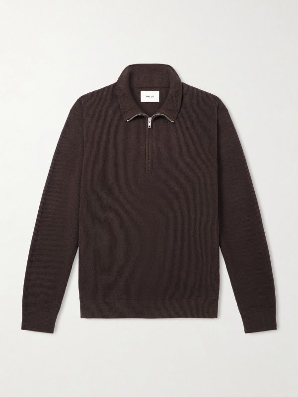Danny 6429 Ribbed-Knit Half-Zip Sweater
