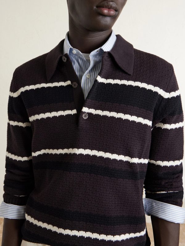 Alfie 60019 Striped Organic Cotton Polo Shirt - CU