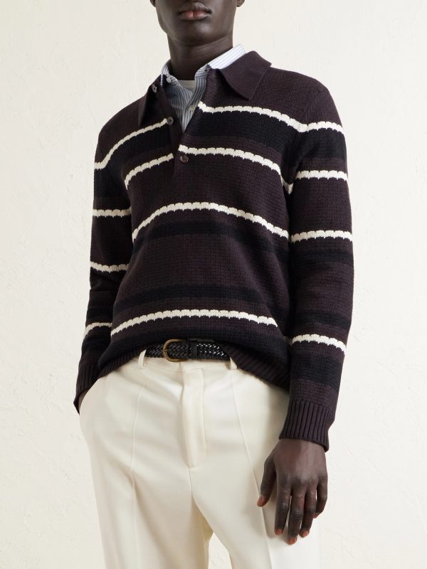 Alfie 60019 Striped Organic Cotton Polo Shirt - FR