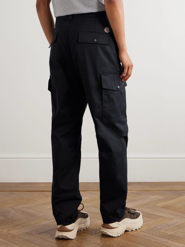 Straight-Leg Pleated Stretch-Cotton Gabardine Cargo Trousers - BK Straight-Leg Pleated Stretch-Cotton Gabardine Cargo Trousers - BK