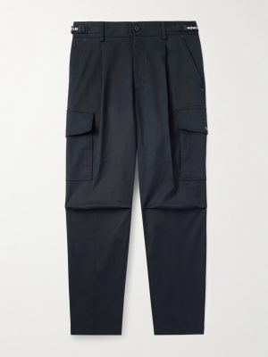Straight-Leg Pleated Stretch-Cotton Gabardine Cargo Trousers Straight-Leg Pleated Stretch-Cotton Gabardine Cargo Trousers