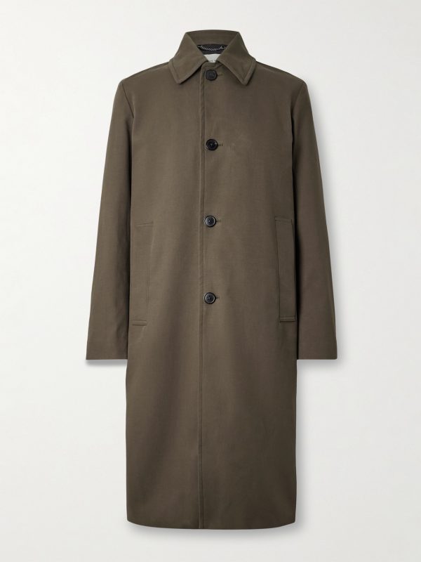 Stretch-Cotton Shell Trench Coat