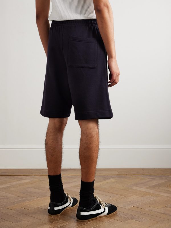Wide-Leg Cotton-Jersey Drawstring Shorts - BK Wide-Leg Cotton-Jersey Drawstring Shorts - BK