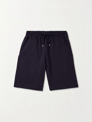 Wide-Leg Cotton-Jersey Drawstring Shorts