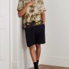 Wide-Leg Cotton-Jersey Drawstring Shorts - OU Wide-Leg Cotton-Jersey Drawstring Shorts - OU