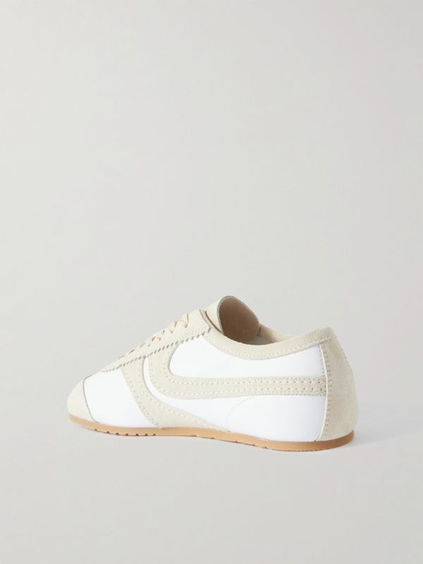 Suede-Trimmed Leather Sneakers - BK