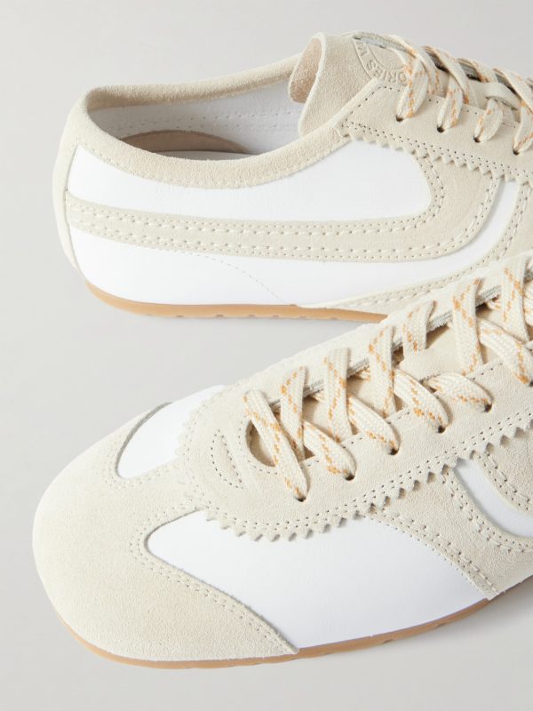 Suede-Trimmed Leather Sneakers - CU