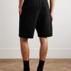 Wide-Leg Cotton-Jersey Drawstring Shorts - BK