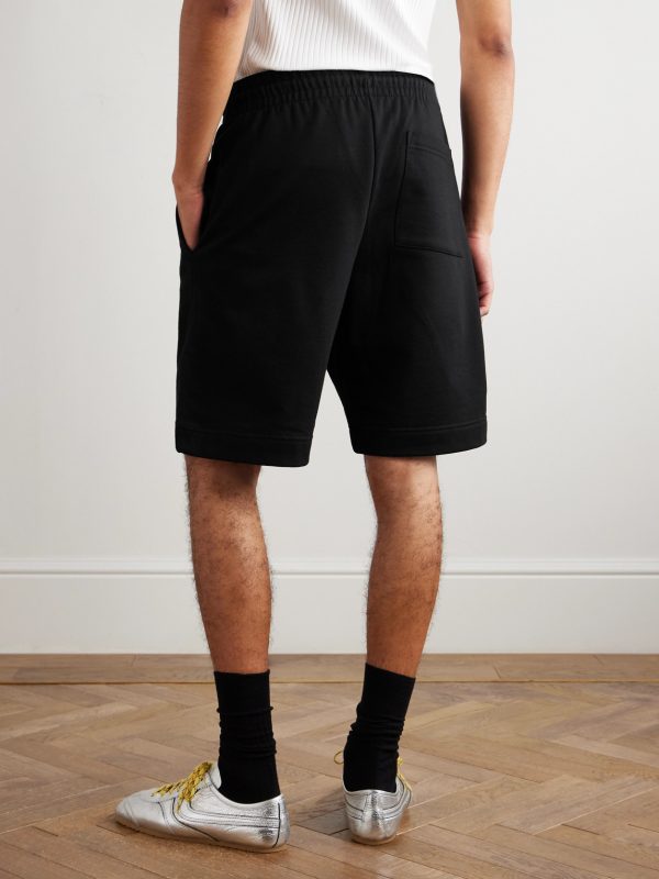 Wide-Leg Cotton-Jersey Drawstring Shorts - BK