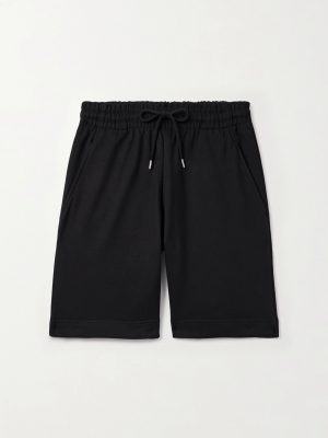 Wide-Leg Cotton-Jersey Drawstring Shorts