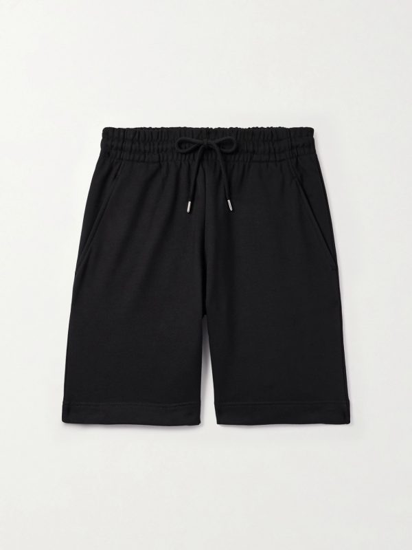 Wide-Leg Cotton-Jersey Drawstring Shorts