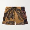 Straight-Leg Mid-Length Printed Swim Shorts