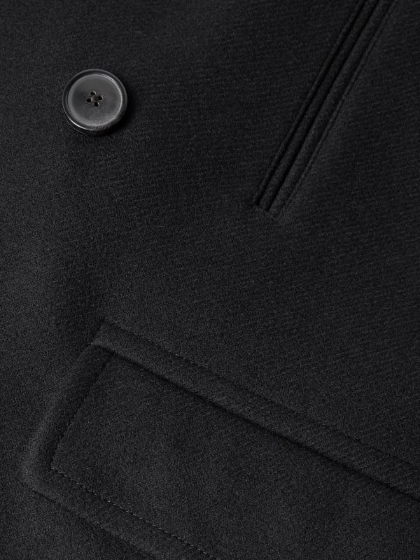 Oversized Double-Breasted Wool-Blend Twill Coat - E1