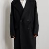 Oversized Double-Breasted Wool-Blend Twill Coat - FR