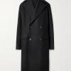 Oversized Double-Breasted Wool-Blend Twill Coat