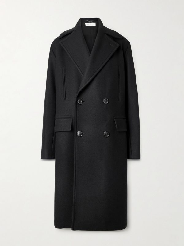 Oversized Double-Breasted Wool-Blend Twill Coat