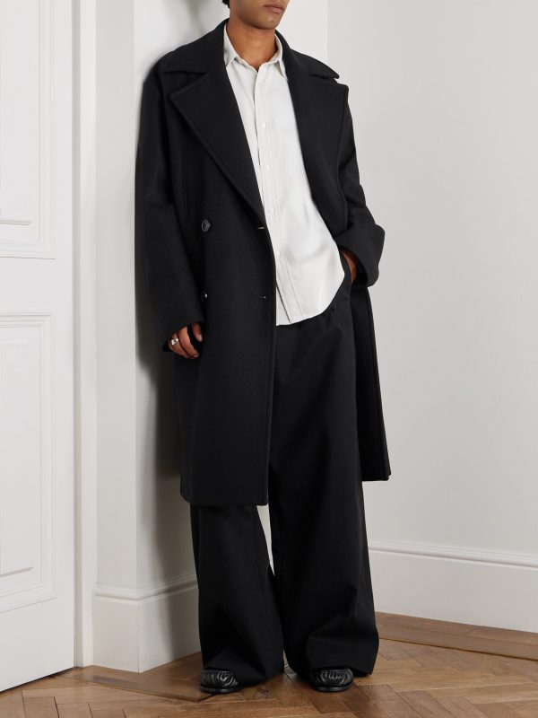 Oversized Double-Breasted Wool-Blend Twill Coat - OU