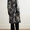 Printed Coated-Shell Trench Coat - BK Printed Coated-Shell Trench Coat - BK