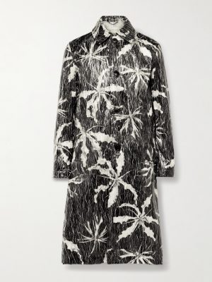Printed Coated-Shell Trench Coat