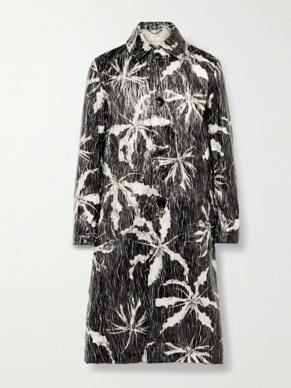 Printed Coated-Shell Trench Coat Printed Coated-Shell Trench Coat