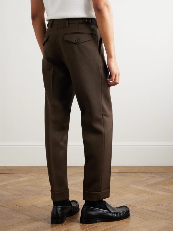 Tapered Double-Faced Wool-Twill Trousers - BK Tapered Double-Faced Wool-Twill Trousers - BK
