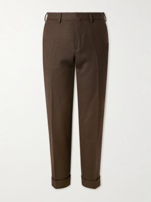 Tapered Double-Faced Wool-Twill Trousers