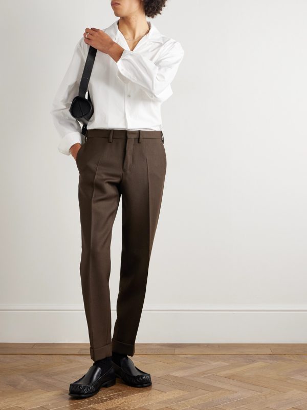 Tapered Double-Faced Wool-Twill Trousers - OU Tapered Double-Faced Wool-Twill Trousers - OU