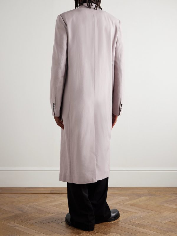 Double-Breasted Wool-Twill Coat - BK