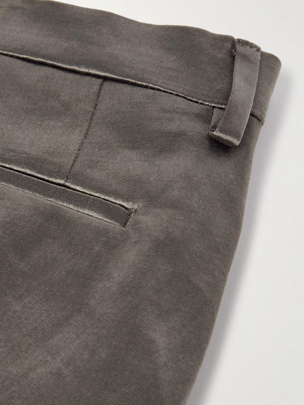 Wide-Leg Wool-Blend Sateen Trousers - CU Wide-Leg Wool-Blend Sateen Trousers - CU