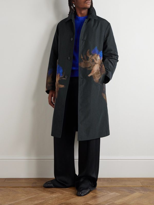 Printed wool-blend coat - OU Printed wool-blend coat - OU