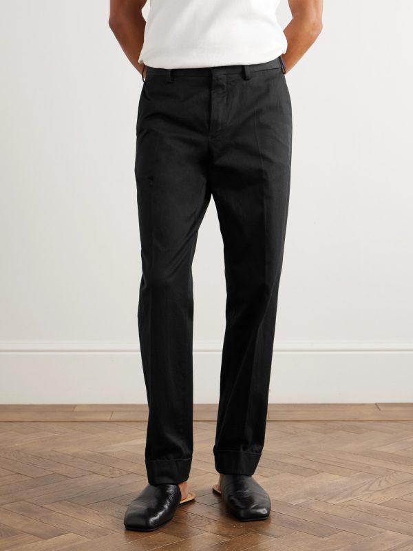 Tapered Cotton-Satin Trousers - FR Tapered Cotton-Satin Trousers - FR