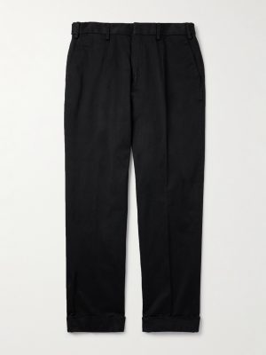 Tapered Cotton-Satin Trousers Tapered Cotton-Satin Trousers