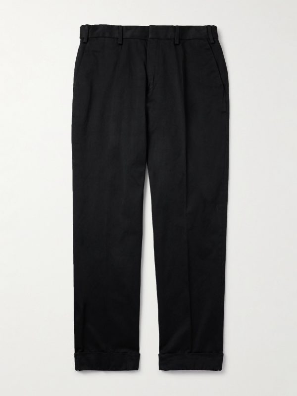 Tapered Cotton-Satin Trousers Tapered Cotton-Satin Trousers