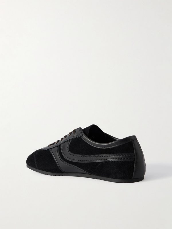 Leather-Trimmed Suede Sneakers - BK