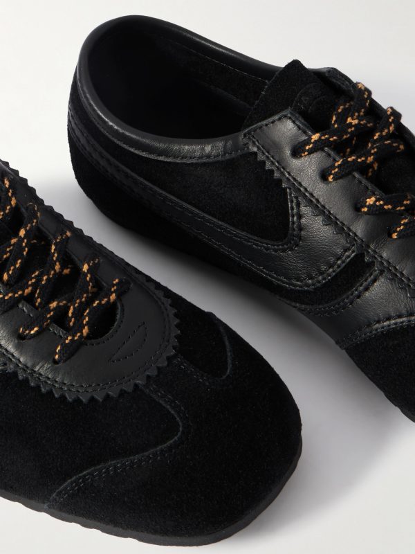 Leather-Trimmed Suede Sneakers - CU
