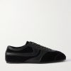 Leather-Trimmed Suede Sneakers